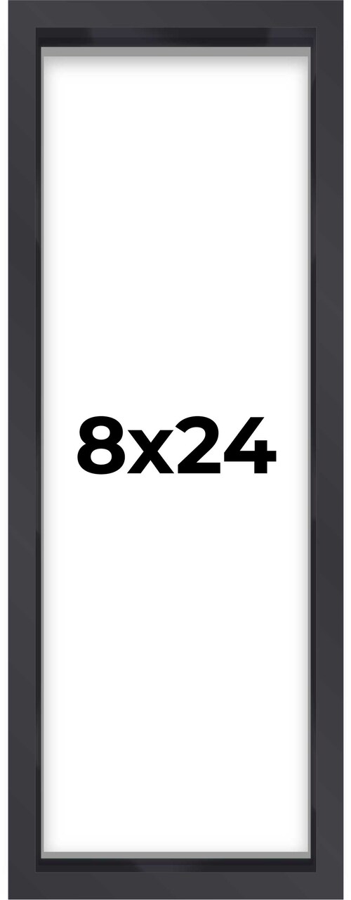 Panoramic Shadow Box 3/4" Depth Black Picture Frame - UV Acrylic, Backing, Hanging Hardware